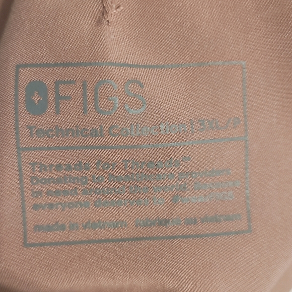 FIGS | Women's Pink Scrubs Pants With Gray Drawstring Ties (Size 3XL Petite) - Picture 2 of 13